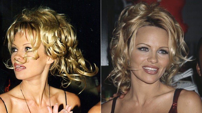 Pamela Anderson at the Tyson v. Botha fight in Las Vegas in September 1999 / Pamela Anderson at a "VIP" cast bookstore signing in Los Angeles in December 1999
