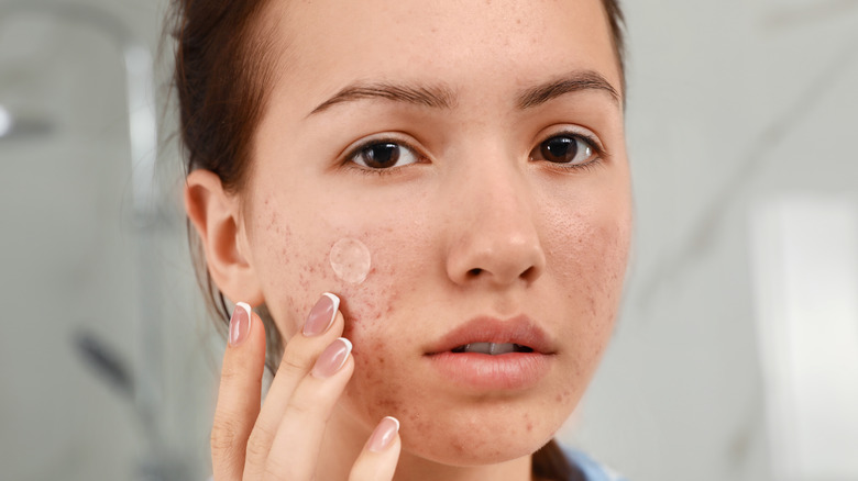 woman with skincare patch