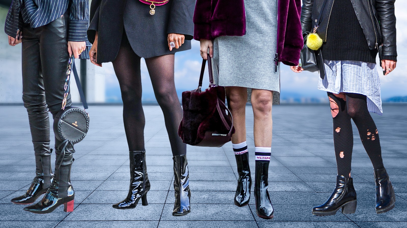 patent leather boots