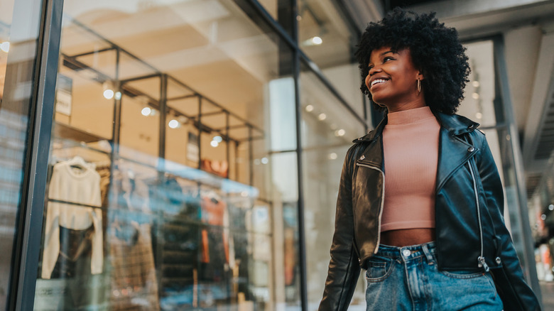 Woman window shopping