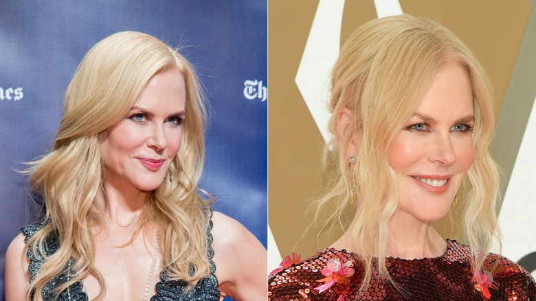 Nicole Kidman at the IFP Gotham Awards in New York City in November 2017 / Nicole Kidman at the 53rd annual CMA Awards in Nashville, Tennessee in November 2019