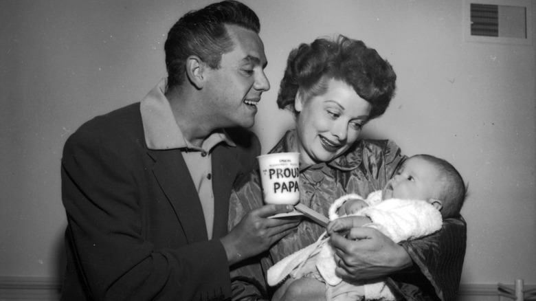 Desi Arnaz and Lucille Ball with Desi Jr.