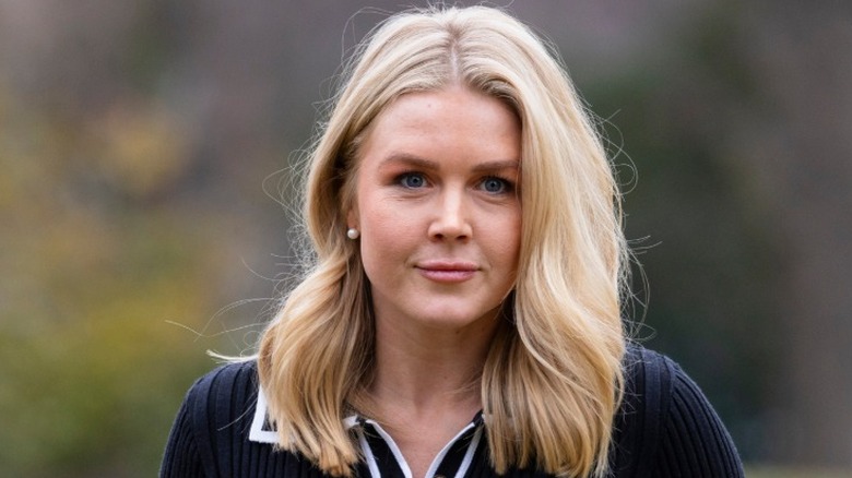 Karoline Leavitt arrives back at the White House