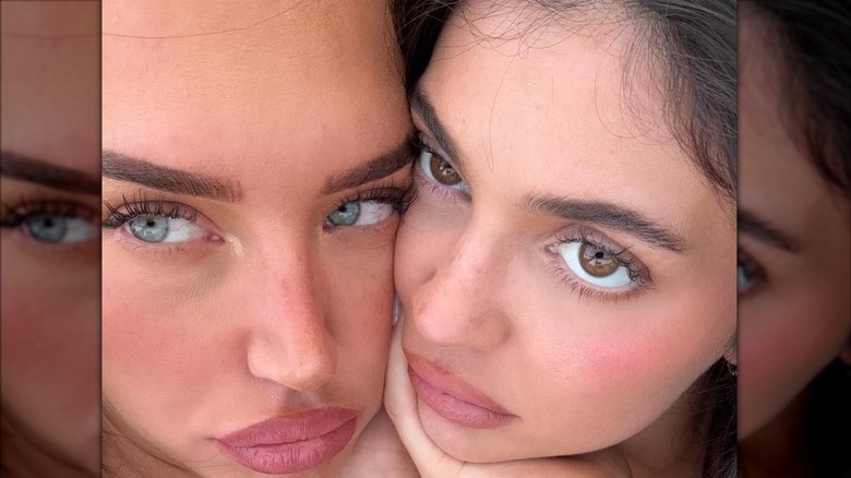 Kylie Jenner with barely any makeup posing with Anastasia Karanikolaou