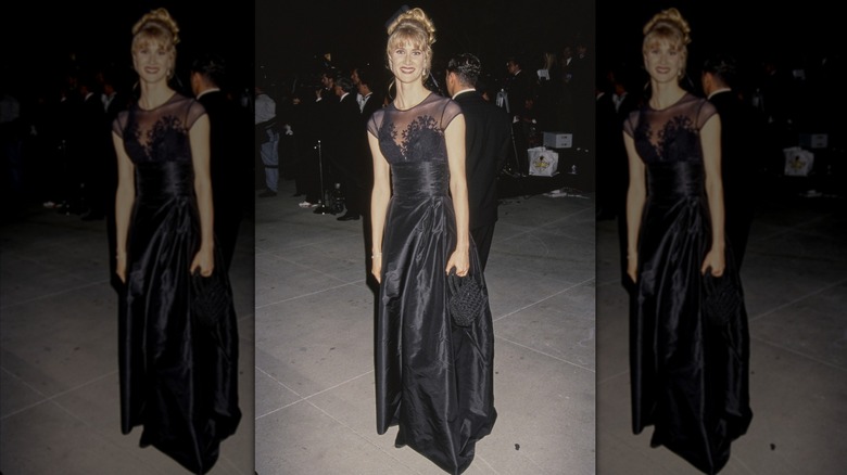 Laura Dern wears a black dress to the 1994 Vanity Fair Oscar Party