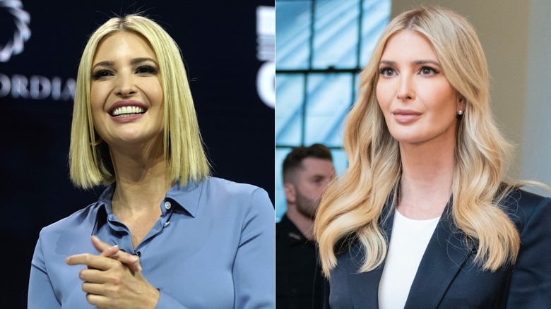 Ivanka Trump with a straight lob and waved extensions