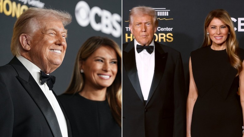Donald and Melania Trump smile at the Kennedy Center Honors