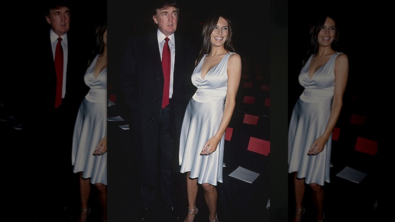Donald and Melania Trump attend a fashion show