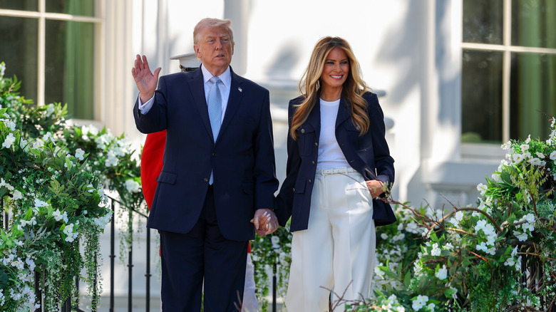 Donald and Melania Trump at the White House Easter celebration