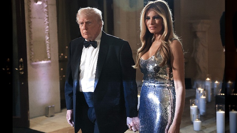 Donald and Melania Trump at Mar-a-Lago's New Year's Eve celebration