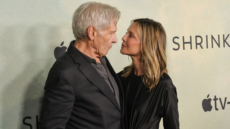 Harrison Ford and Calista Lockhart share an affectionate look at the 2024 world premiere of Apple TV+'s "Shrinking"