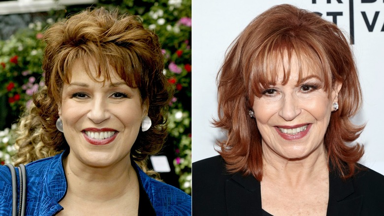 Side-by-side photos show Joy Behar in 2002 (left) and 2025 (right)