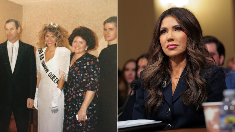 Kristi Noem with blond hair and dark hair