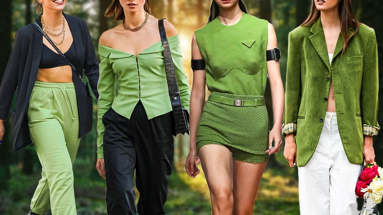 Women in moss green