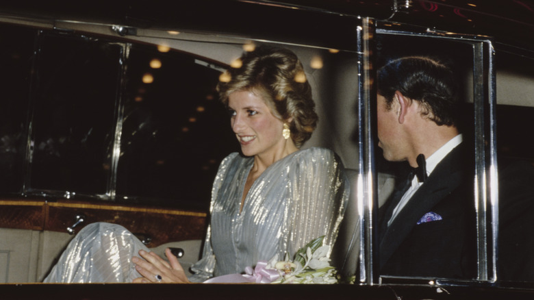 Princess Diana and Prince Charles in the car in 1985