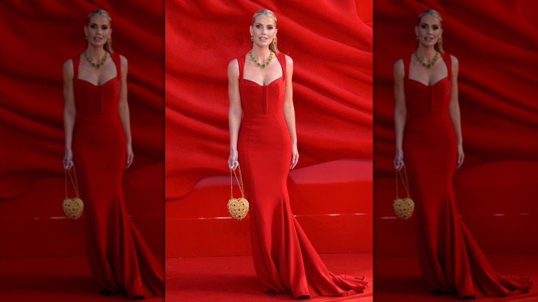 Lady Kitty Spencer wearing red at the "Devil Wears Prada 2" premiere