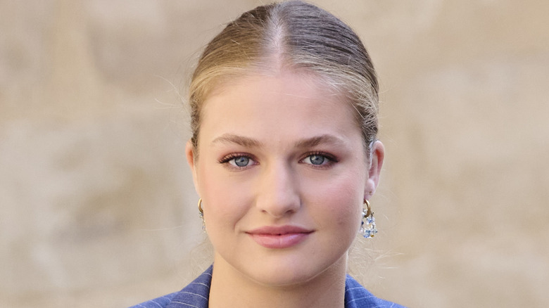 Princess Leonor of Spain with her hair in a ponytail