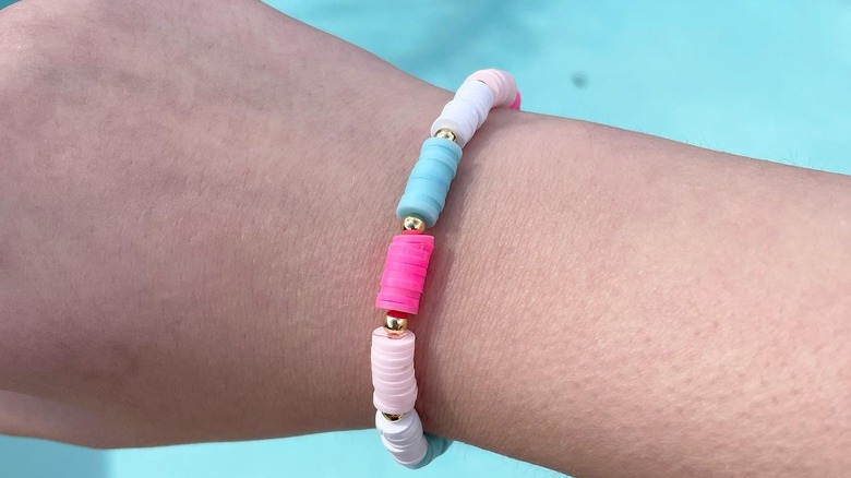 Pink and blue bracelet