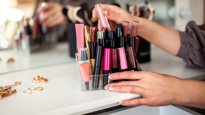 container of lip products