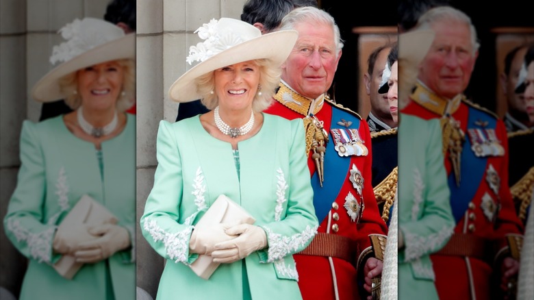 King Charles and Queen Camilla at the Trooping the Colour ceremony in 2019