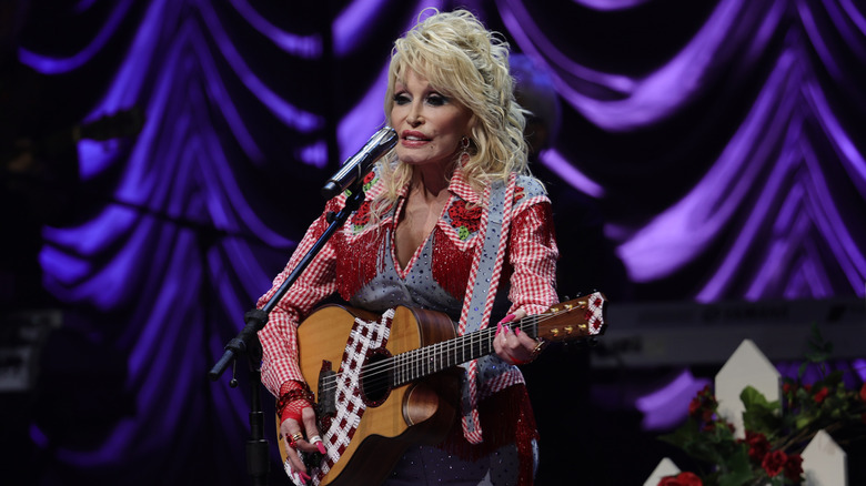 Dolly Parton performs on stage at ACL Live during Blockchain Creative Labs' Dollyverse event at SXSW during the 2022 SXSW Conference and Festivals on March 18, 2022