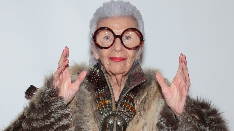 Iris Apfel at an event honoring her legacy in 2016.
