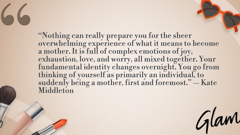 A graphic depicting Kate Middleton's quote about parenthood