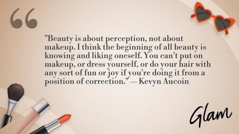 Kevyn Aucoin quote on beige background