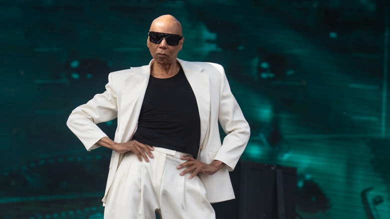 RuPaul at a pride event in Brighton, England in August 2026.