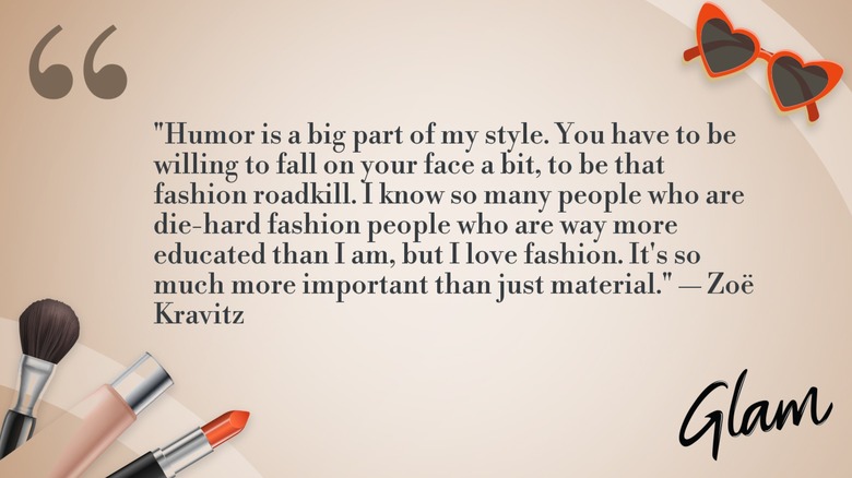 An image graphic shows text with a quote from Zoë Kravitz