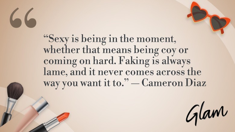 Cameron Diaz quote on a beige background