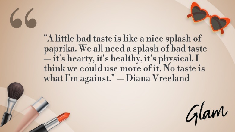 A Diana Vreeland quote on a beige background