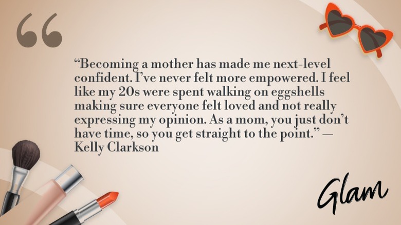 A Kelly Clarkson quote on a beige background