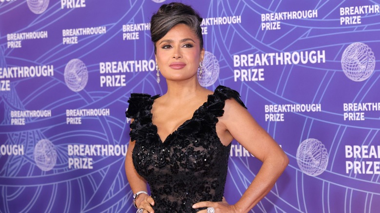 Salma Hayek posing at the Breakthrough Prize Ceremony in April 2026.