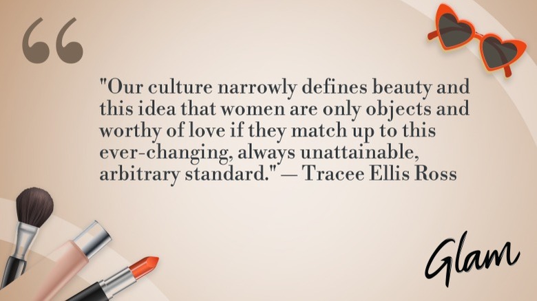 A Tracee Ellis Ross quote on a beige background