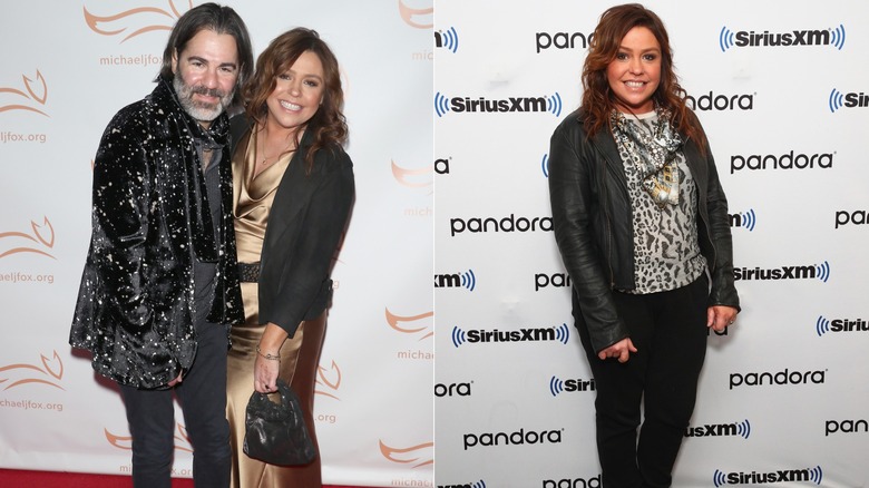 Rachael Ray wearing black outfits in 2019 and 2020.