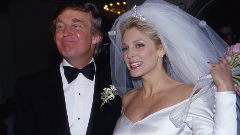 Donald Trump and Marla Maples on their wedding day