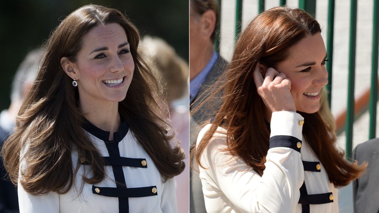 Kate Middleton with straight hair in June 2014