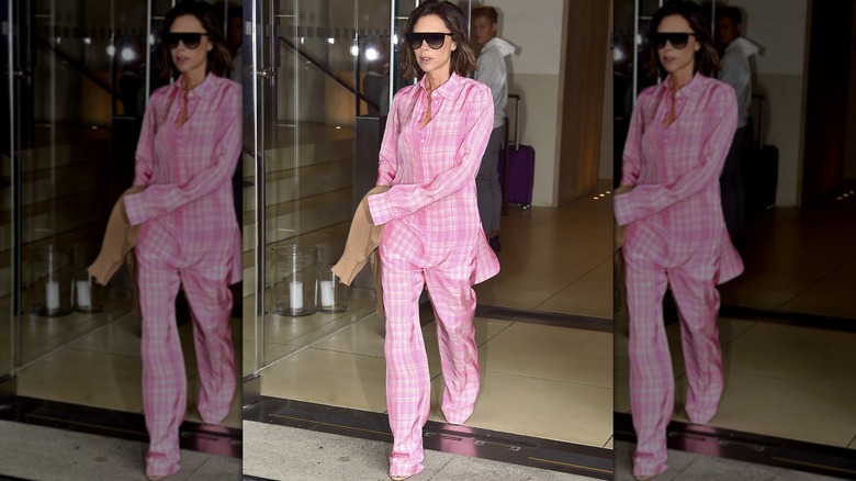 Victoria Beckham wearing pajamas in 2017