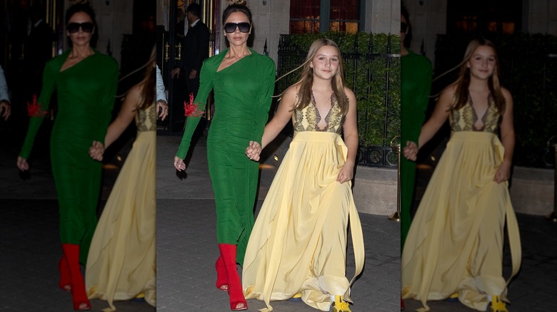 Victoria Beckham and daughter Harper Beckham in 2022