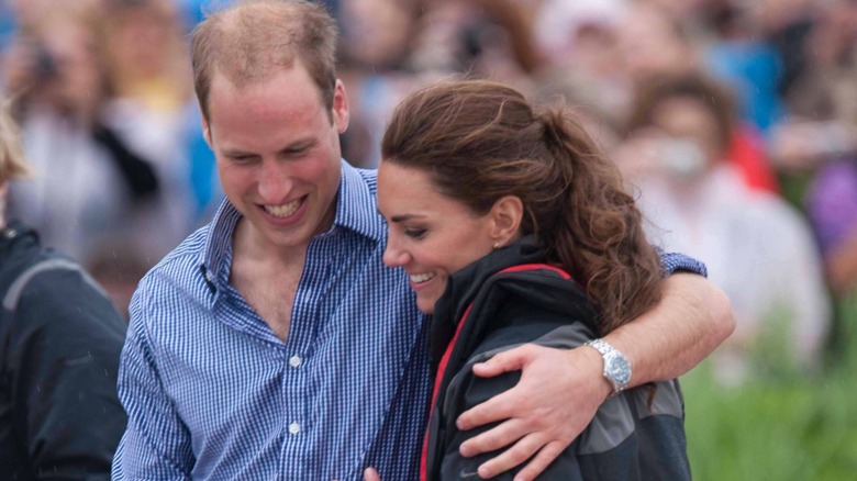 Kate Middleton and Prince William after a boat ride on their 2011 trip to Canada.
