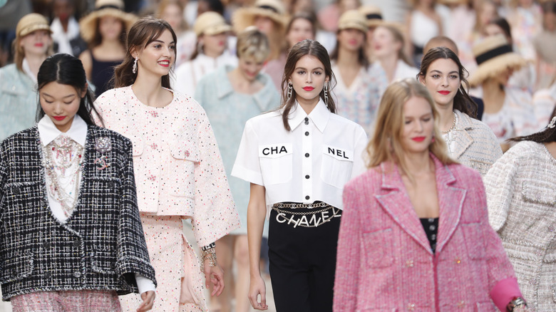 models during Chanel runway show
