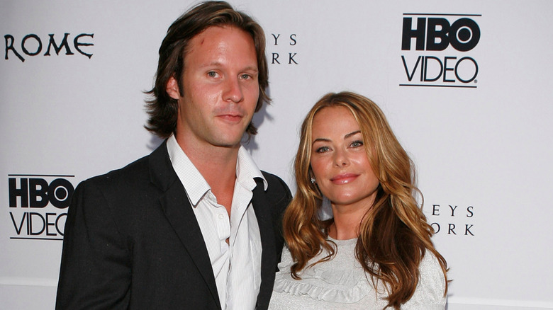 Laurence Penry-Jones and Polly Walker posing