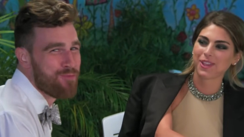 Travis Kelce smizing on a reality dating show