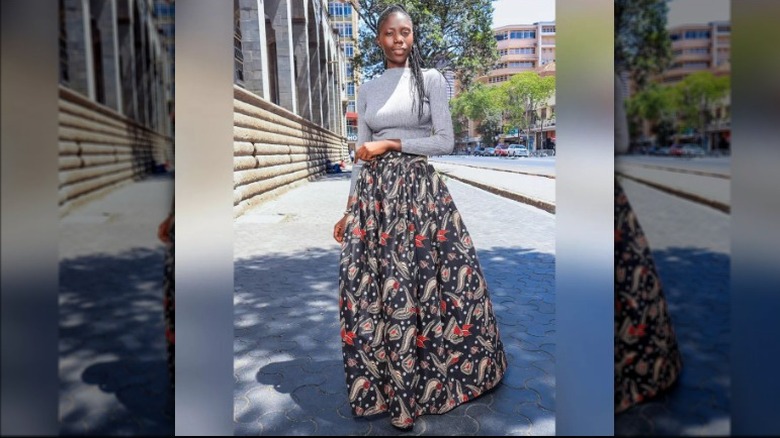 bold colorful maxi skirt