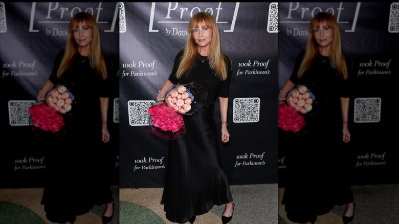 Rebecca De Mornay pictured in 2026 wearing a long black dress