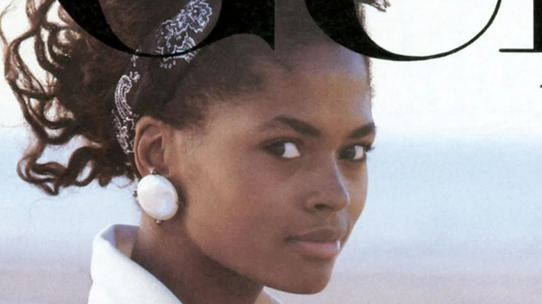 Karen Alexander on a Vogue cover in the 1980s