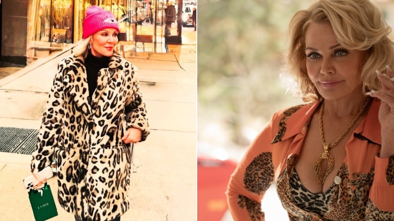 A photo og Gail O'Grady in a cheetah print outfit.