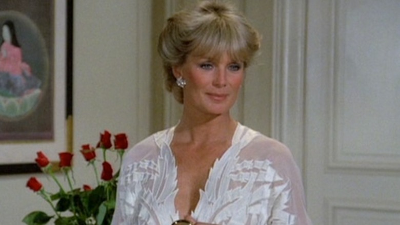 Linda Evans pictured as Krystal Carrington on Dynasty
