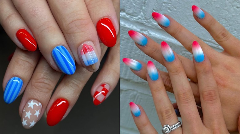 Two examples of rocket pop nail art.